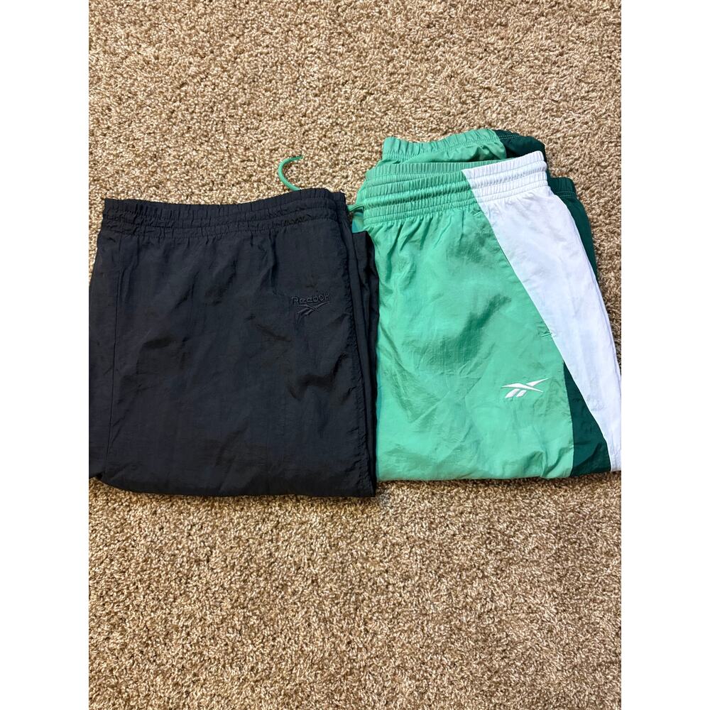 2x Vintage Y2K Reebok Nylon Windbreaker Pants Mens Size XL